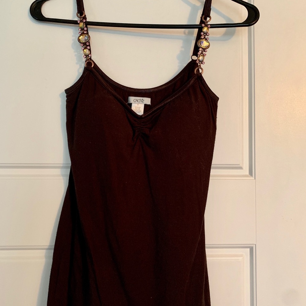 Brown spaghetti strap top